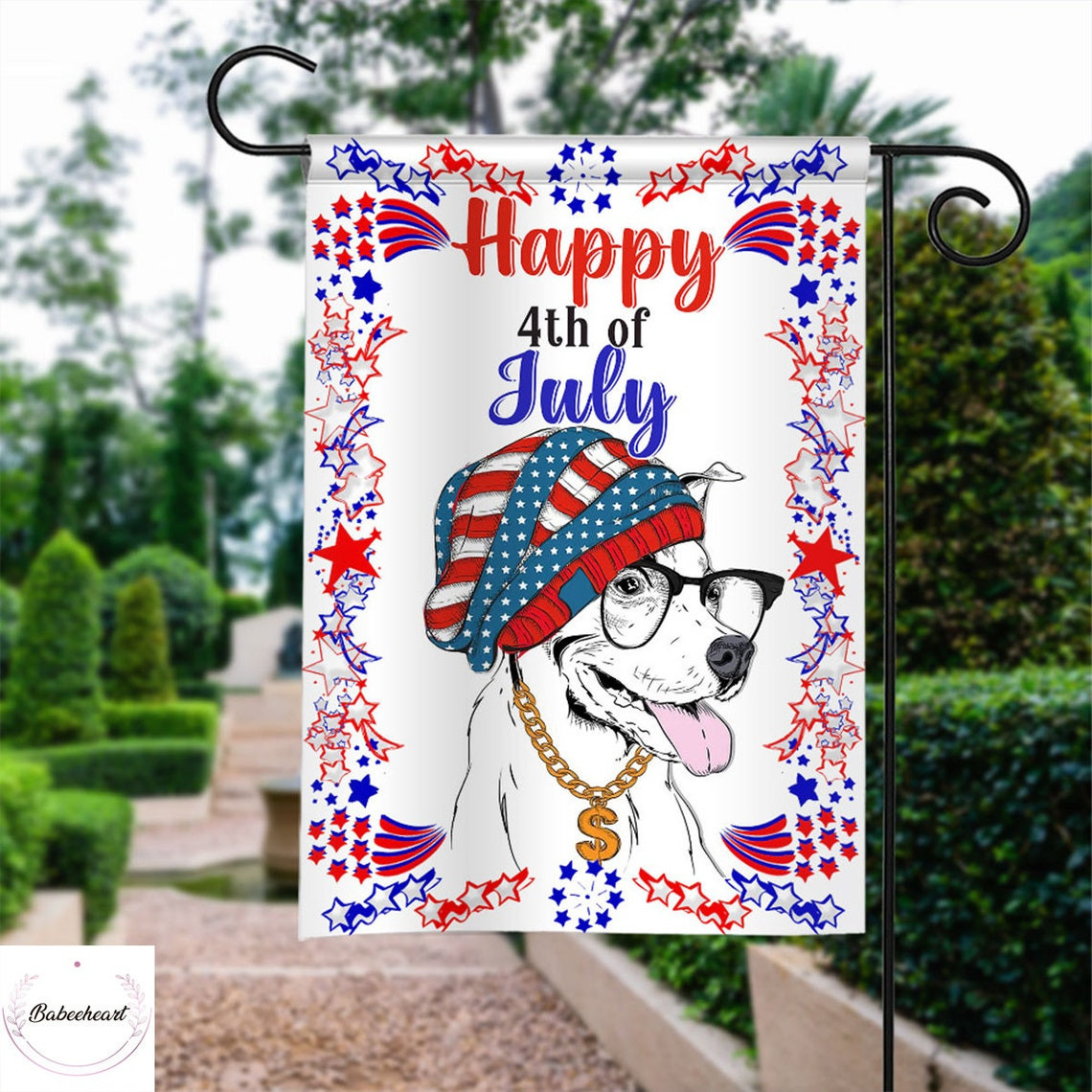 Funny Hiphop Dog Independence Day Flag 4th Of July Flag Funny Hiphop Fourth July Flag USA Independence Day Proud Nation Flags