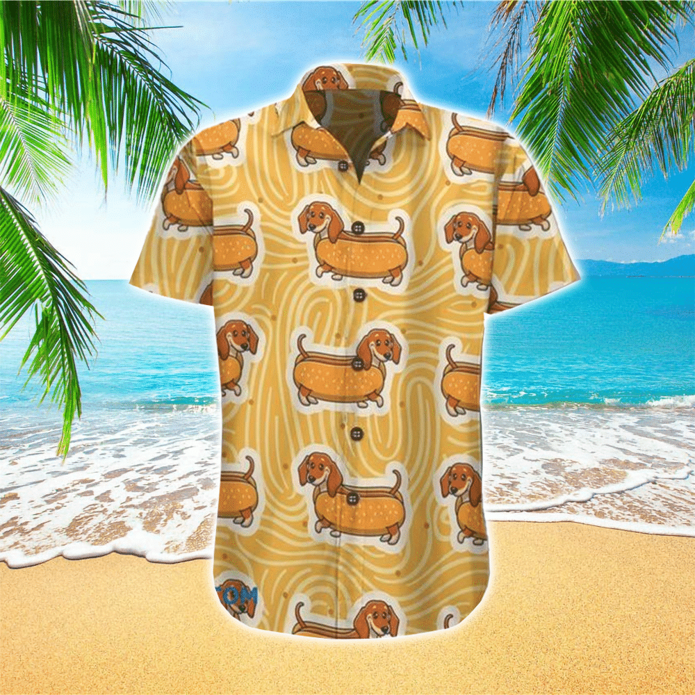 Funny Hot Dog Dachshund Hot Summer Vacation The Best Gift For Dog Lovers Hawaiian Shirt for Men and Women