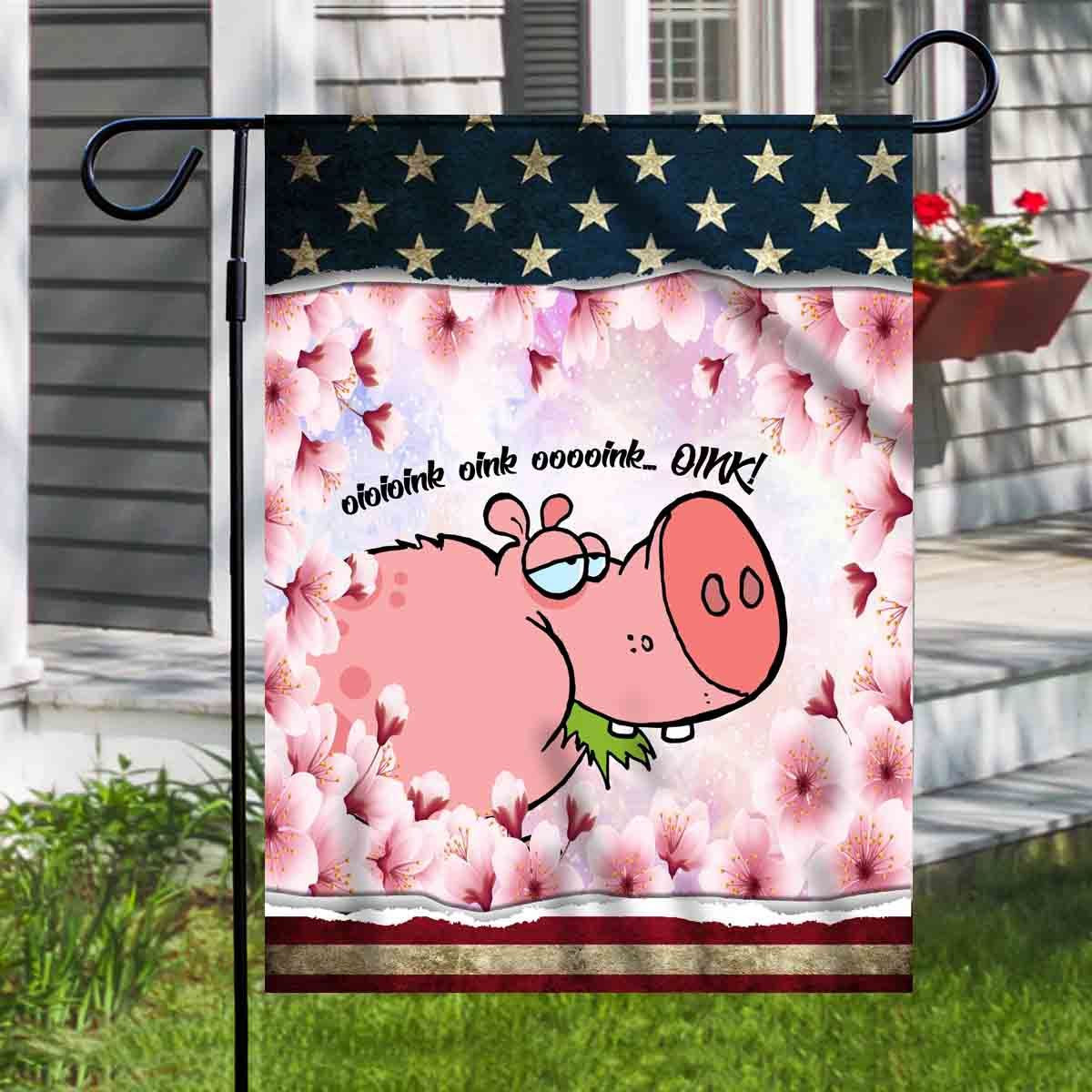 Funny Pig Oioioiink Flag Animal Farm ate American Independence Day Us Garden Flag House Flag