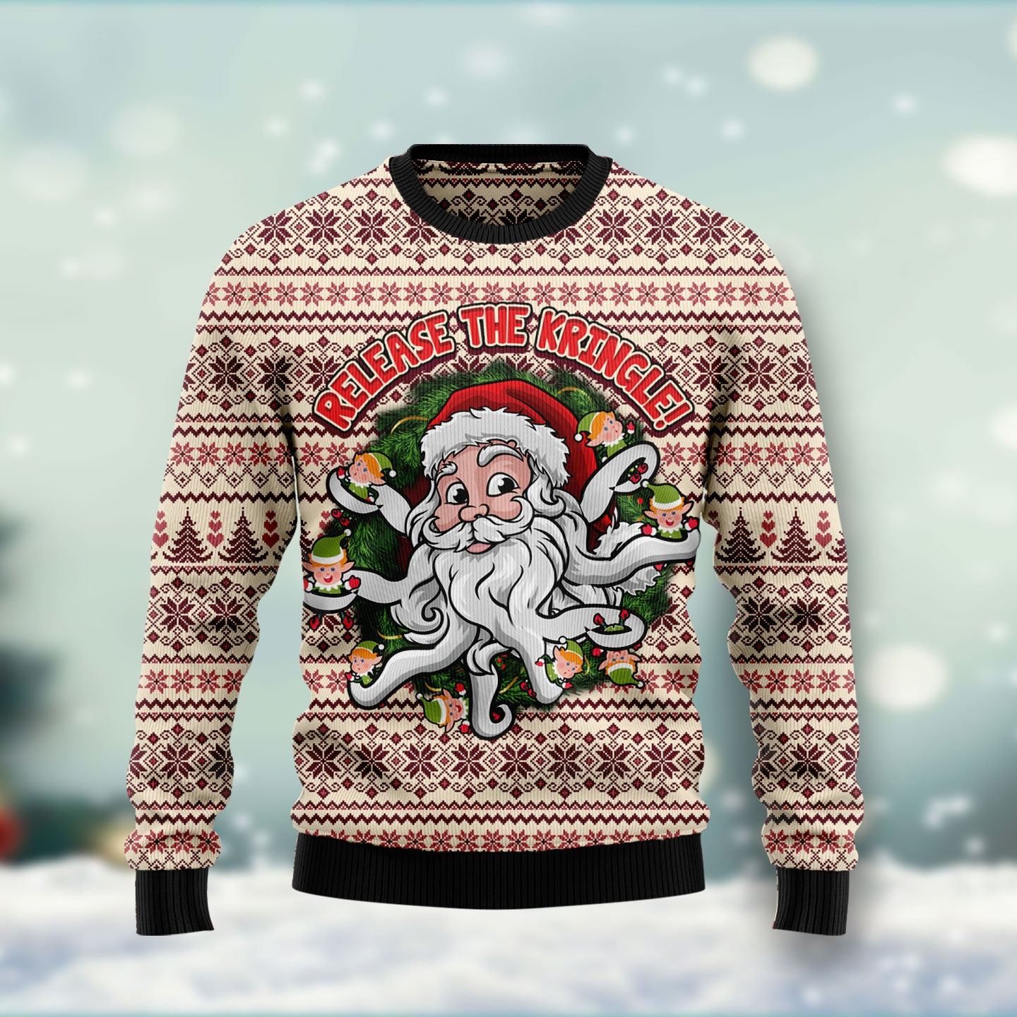 Funny Santa Claus Release the Kringle Ugly Christmas Sweater