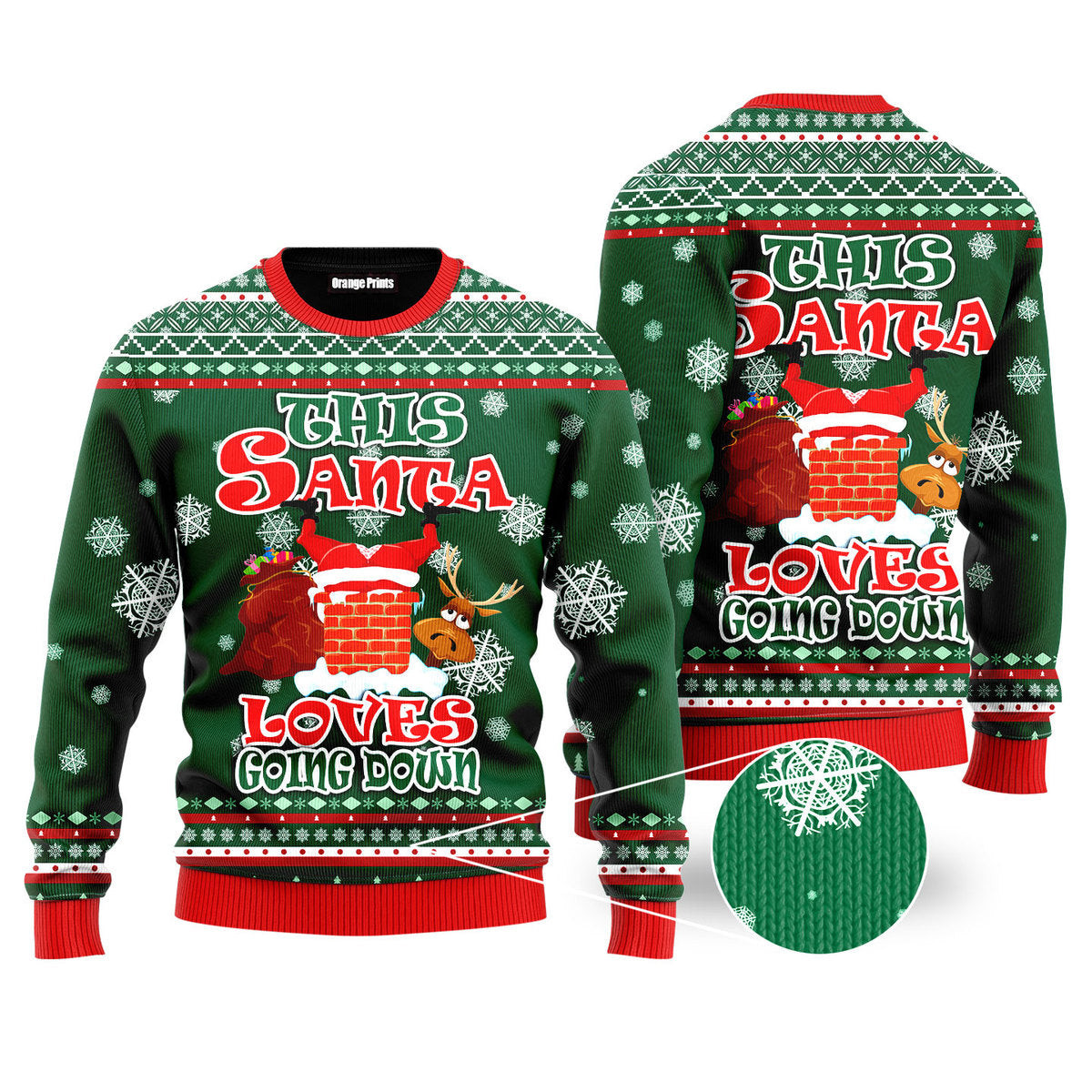 Funny Santa Loves Going Down  Ugly Christmas Sweater Ugly Sweater For Men Women