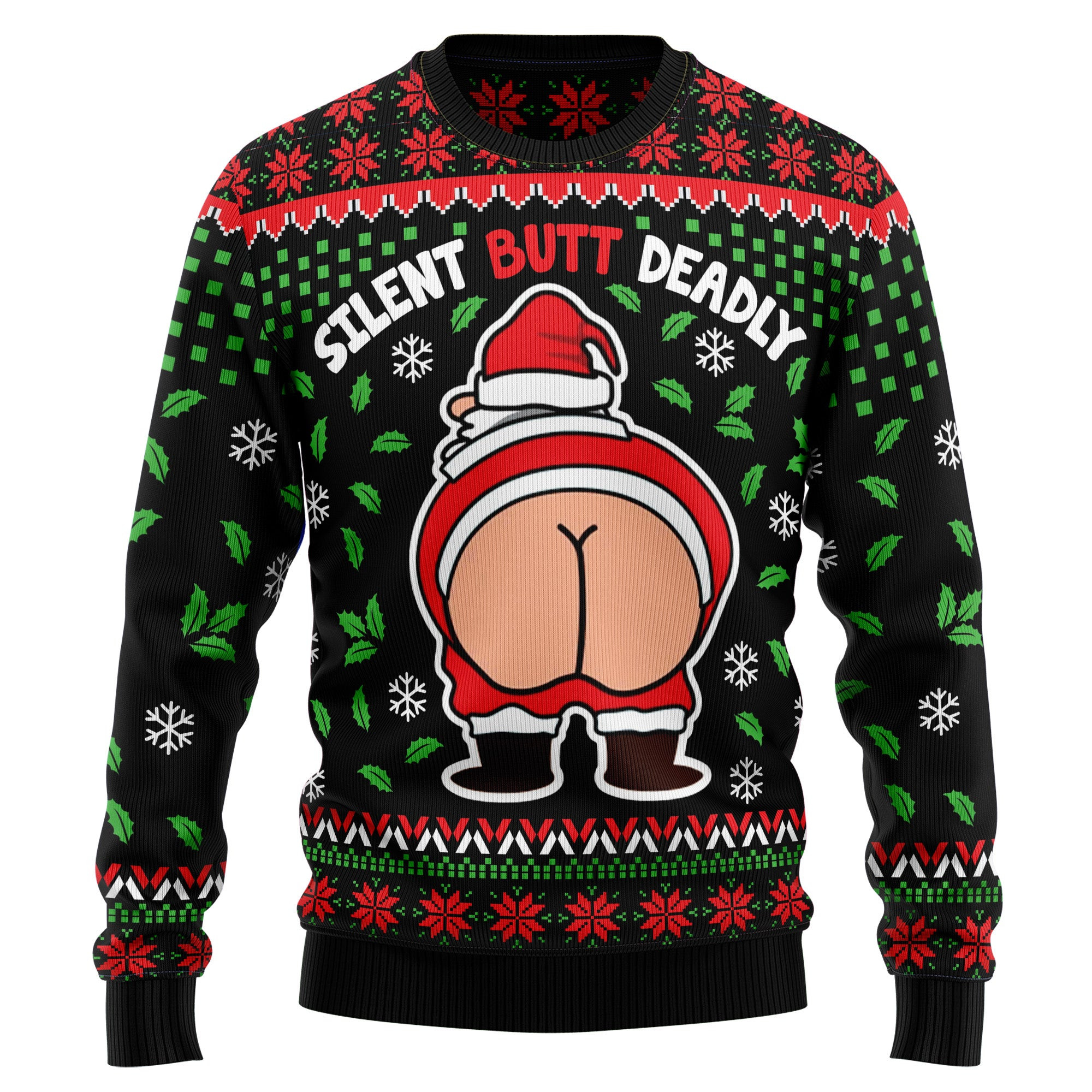 Funny Silent Butt Deadly Santa Ugly Christmas Sweater