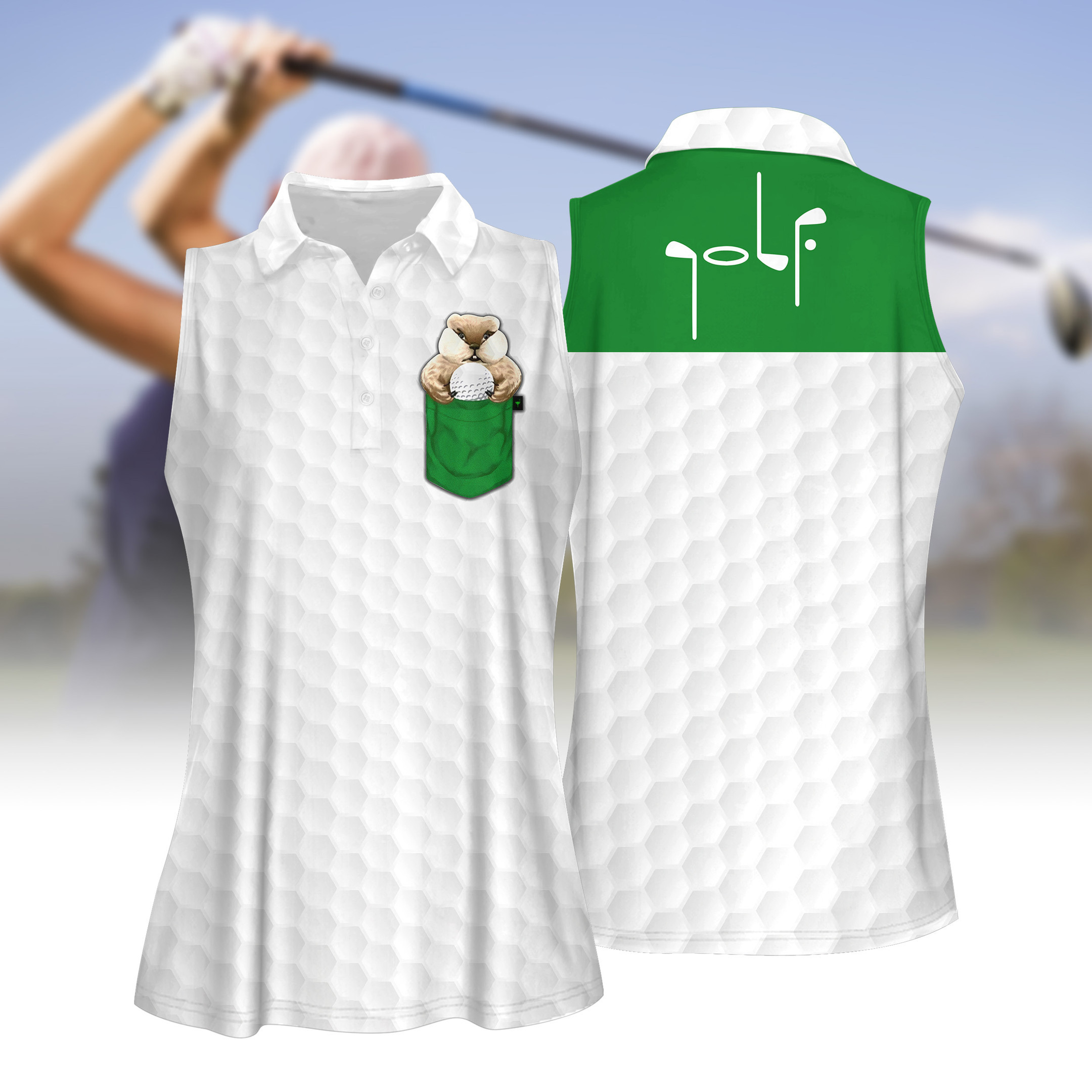 GOPHER GOLF WOMEN SHORT SLEEVE POLO SHIRT SLEEVELESS POLO SHIRT