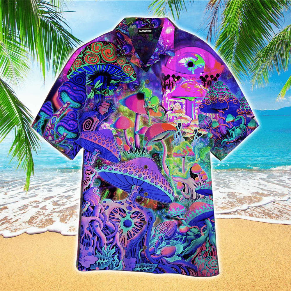 Galaxy Hippies Mushroom Hawaiian Shirt for Men and Women