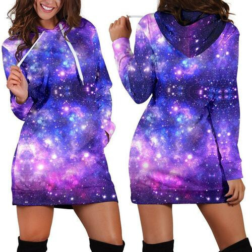 Galaxy Hoodie Dress Sweater Dress Sweatshirt Dress 3d All Over Print For Women Hoodie