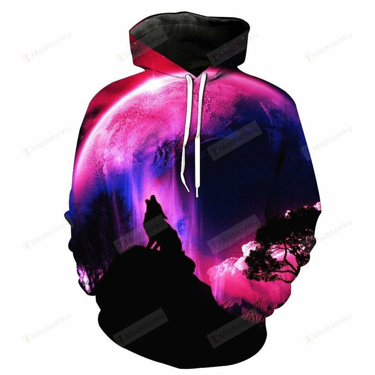 Galaxy Space Wolf 3d All Over Print Hoodie
