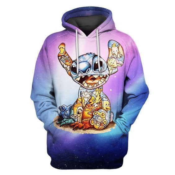 Gearhuman 3D Lilo And Stitch Pullover And Zip Pered Hoodies Custom 3D Graphic Printed 3D Hoodie All Over Print Hoodie For Men For Women