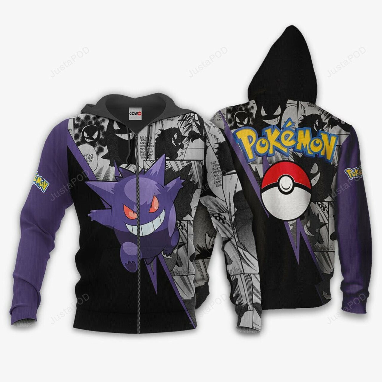 Gengar Anime Pokemon 3d All Over Print Hoodie