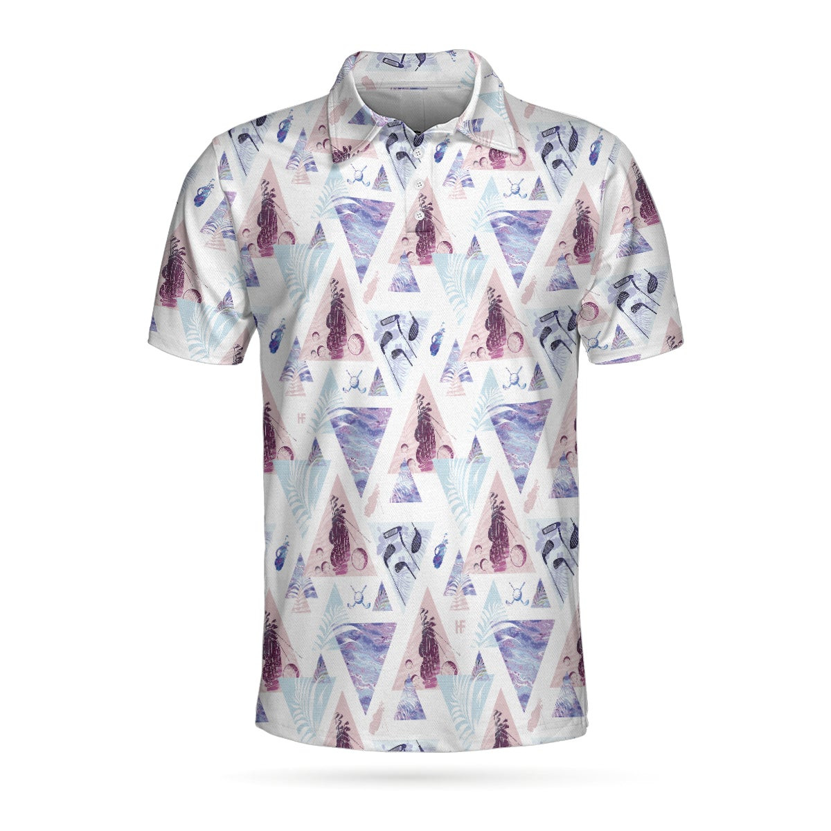 Geometric Triangle Pattern Short Sleeve Golf Polo Shirt Are You Looking At My Putt Polo Shirt Funny Golf Shirt For Men