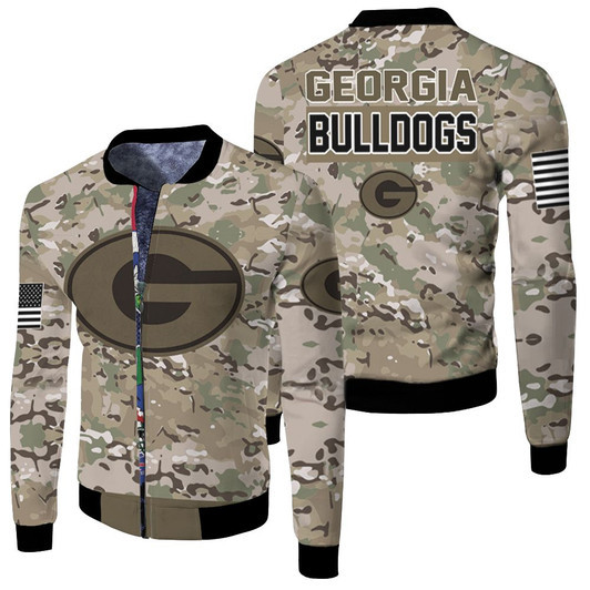 Georgia Bulldogs Camo Pattern Fleece Bomber Jacket