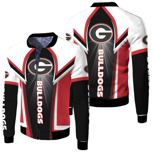 Georgia Bulldogs Ncaa For Bulldogs Fan Fleece Bomber Jacket