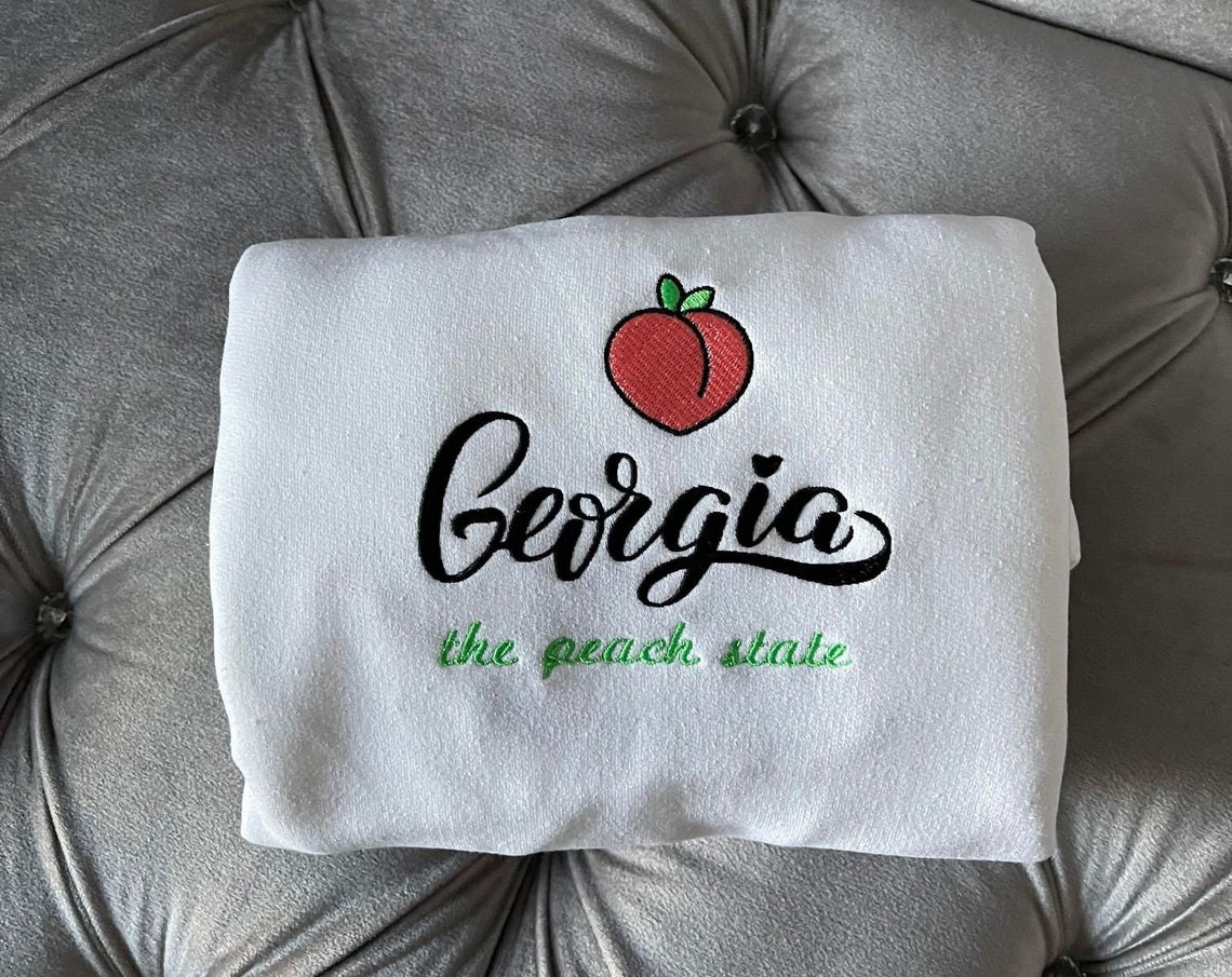 Georgia Peach State Embroidered Sweater