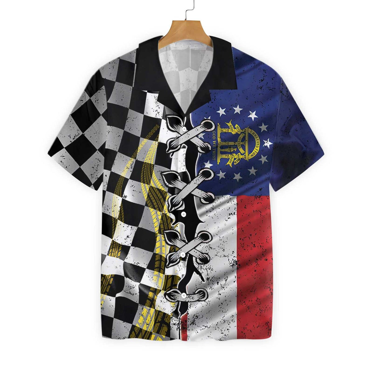 Georgia Racing Flag Hawaiian Shirt