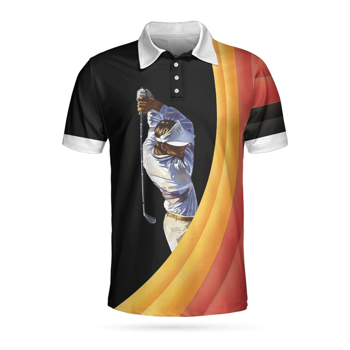 German Flag Golf Art Short Sleeve All Over Print Polo Shirt Golfing Polo Shirt Best Golf Shirts Short Sleeve Polo For Men