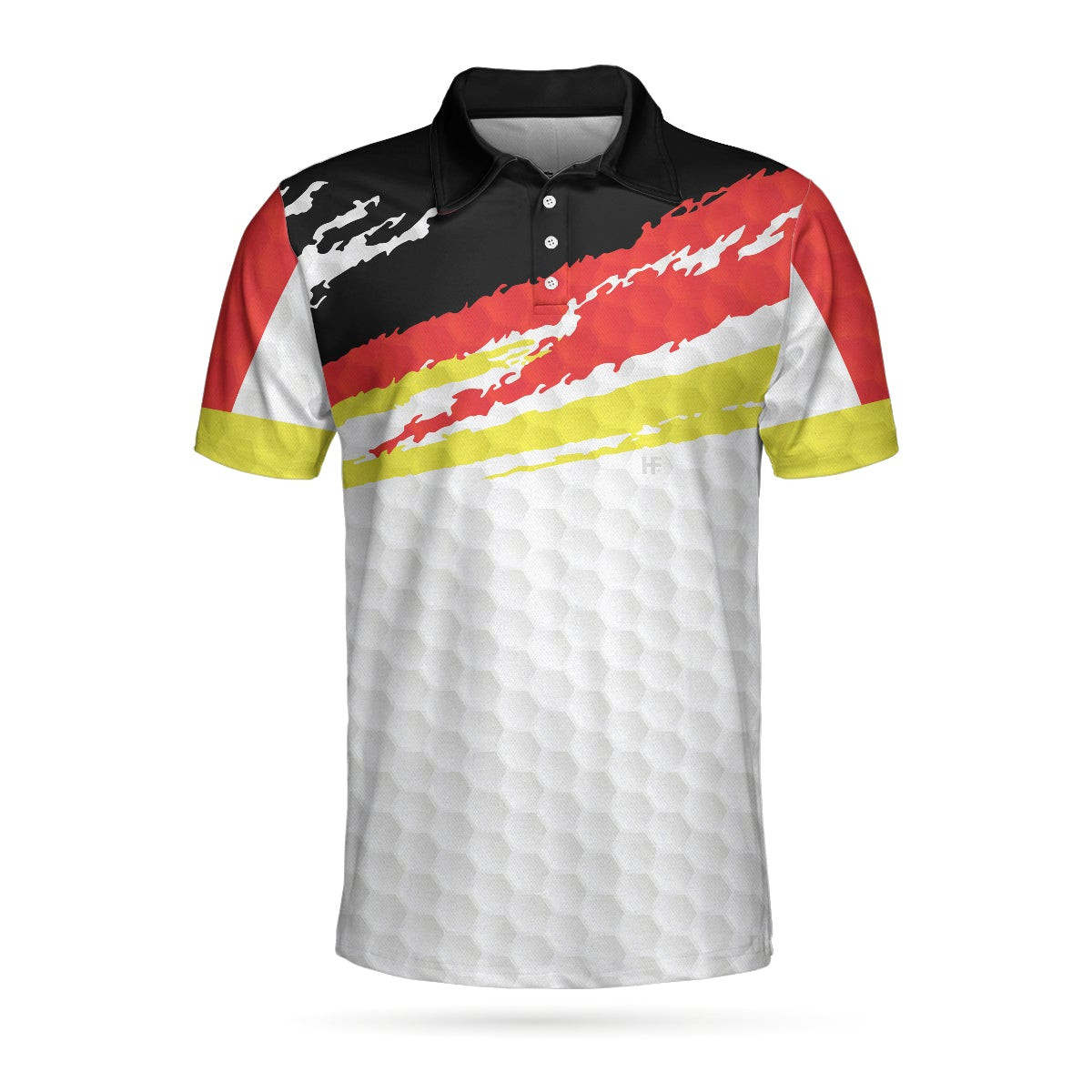 German Flag Golf Texture Short Sleeve All Over Print Polo Shirt Paint Art Polo Shirt Best Golf Shirt For Men