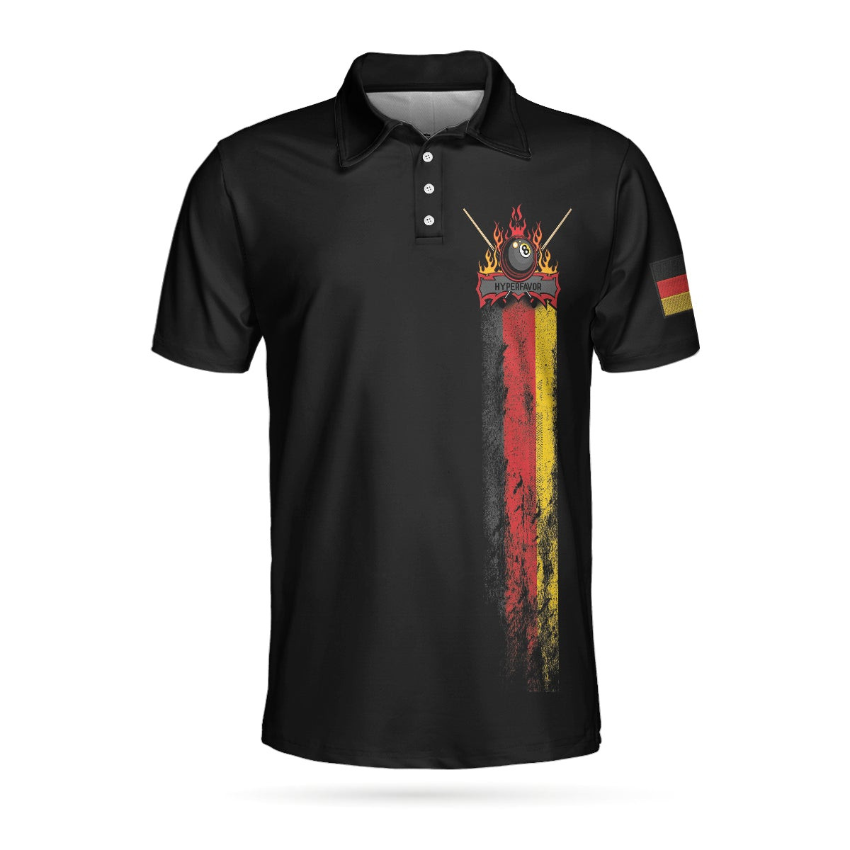 German Flag Master Baiter Golf Polo Shirt Black Wet Paint Skull Polo Shirt Best Golf Shirt For Men