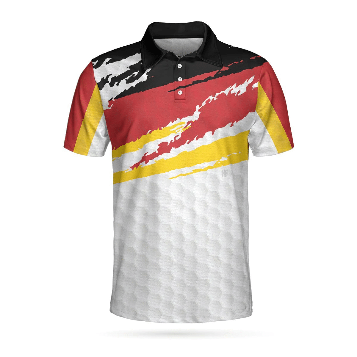 German Flag Short Sleeve Golf Polo Shirt Black Wet Paint Golfing Polo Shirt Best Golf Shirts Short Sleeve Polo For Men