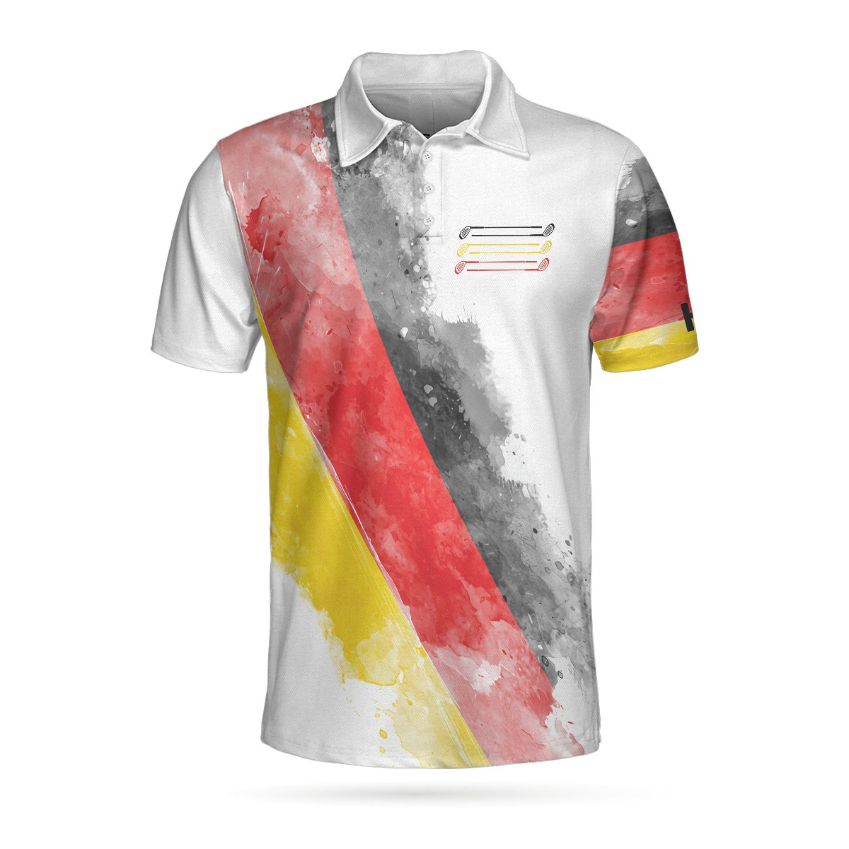 German Flag Special Golf Pattern Polo Shirt Waterbrush Polo Shirt Best Golf Shirt For Men