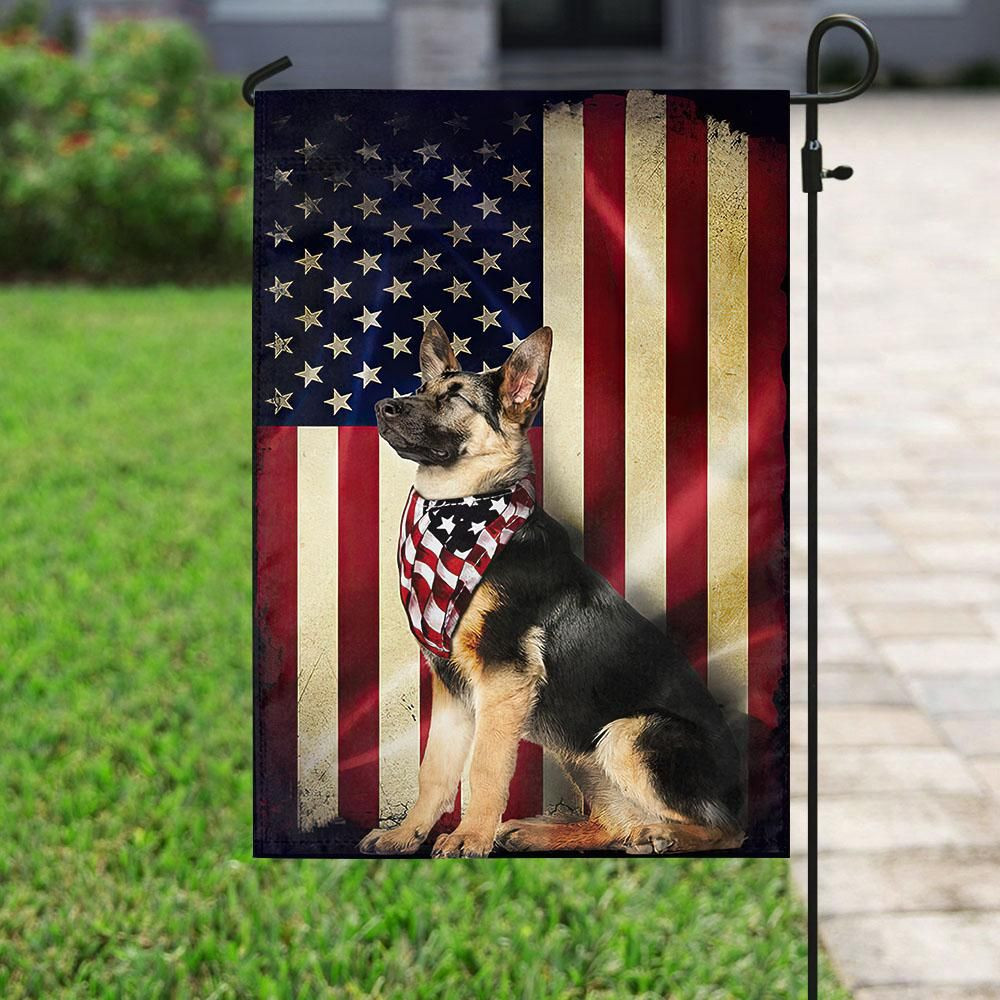 German Shepherd American Garden Flag House Flag