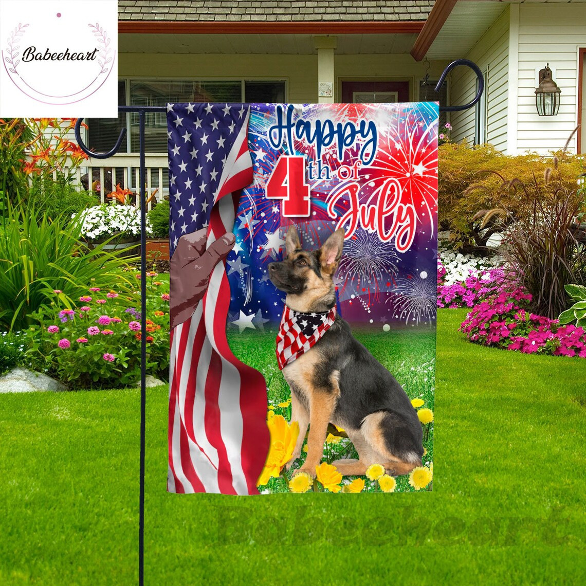 German Shepherd Dog Independence Day Flag Dog 4th Of July Flag Fourth July Dog Flag USA Independence Day Proud Nation Flags