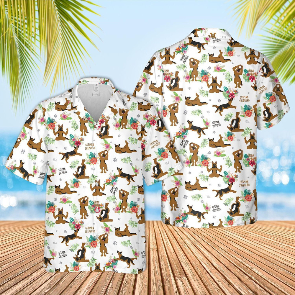 German Shepherd Dog Lovers Funny Aloha Hawaiian Shirt Colorful Short Sleeve Summer Beach Casual Shirt For Men And Women