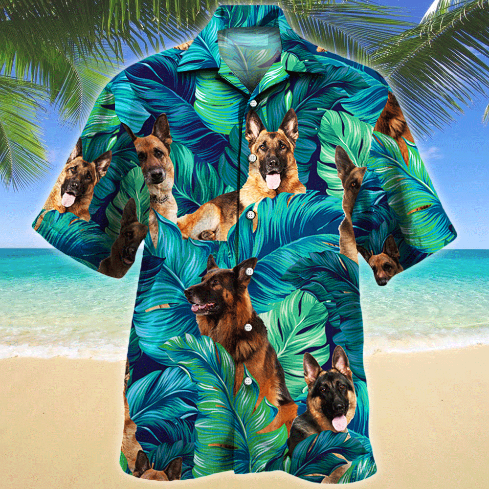 German Shepherd Dog Lovers Gift Hawaii Shirt Hawaiian Shirt For Men