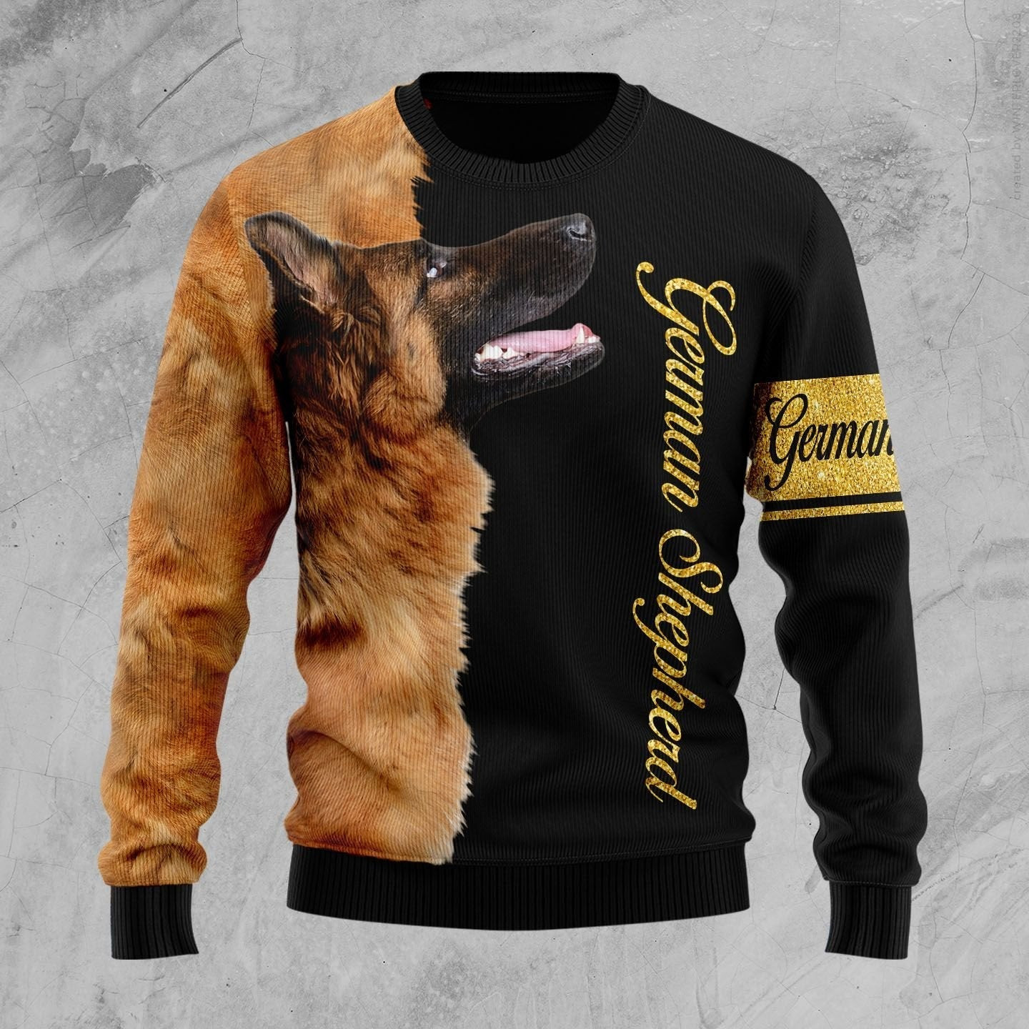 German Shepherd Half Cool Ugly Christmas Sweater Ugly Sweater For Men Women, Holiday Sweater