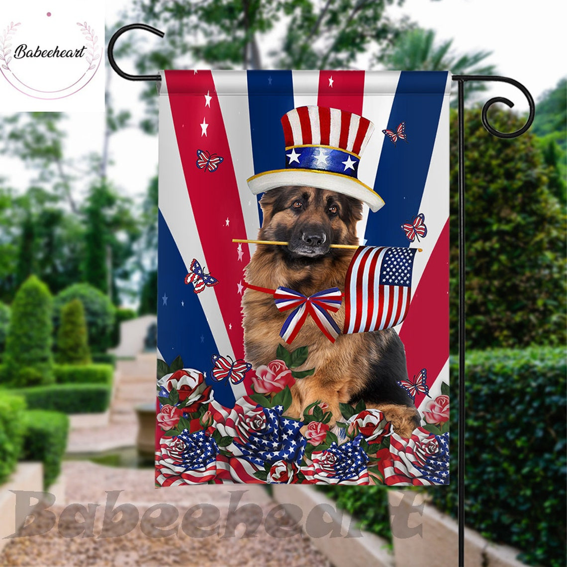 German Shepherd Independence Day Flag Dog 4th Of July Flag Fourth July Dog Flag USA Independence Day Proud Nation Flags