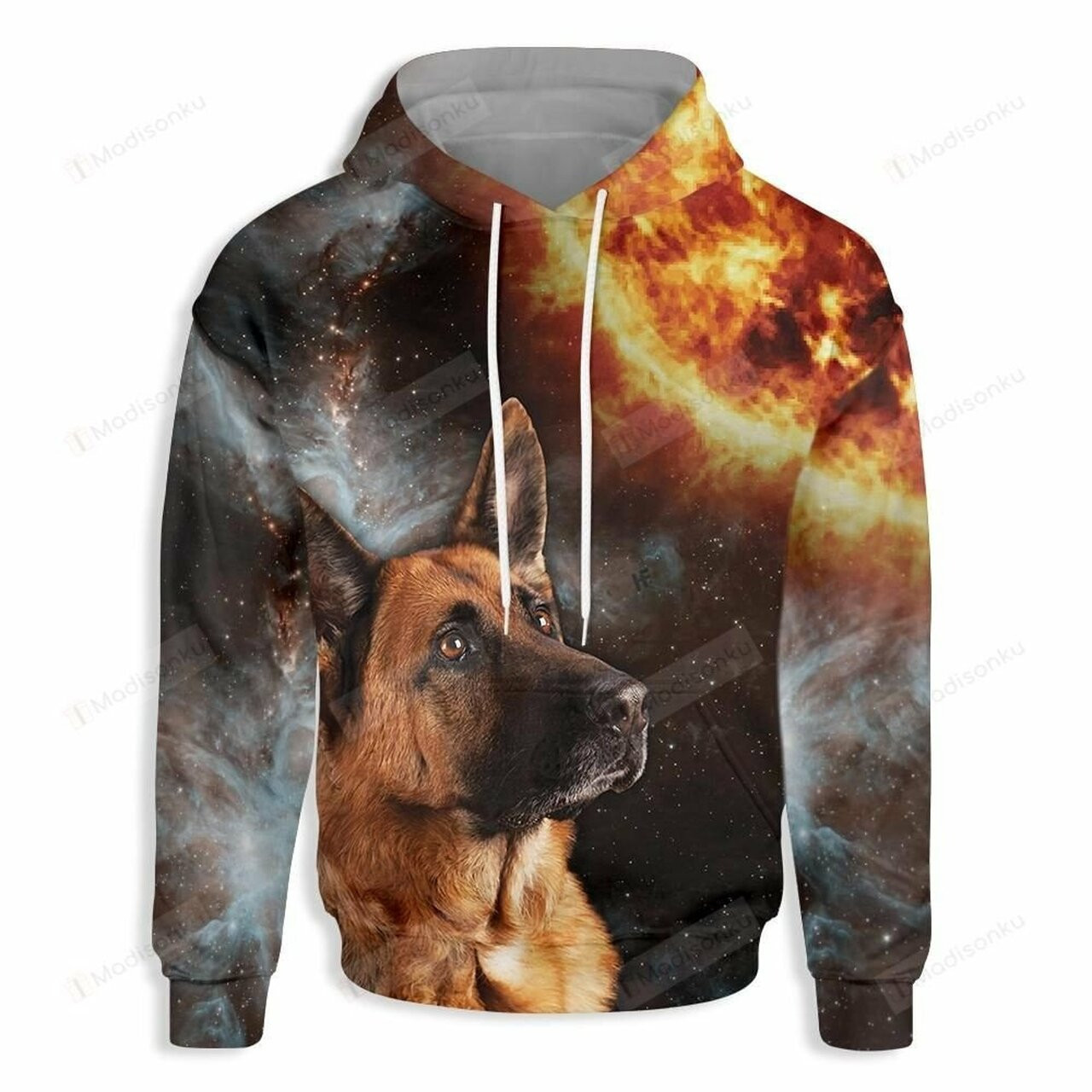 German Shepherd Looks At The Sun 3d All Over Print Hoodie