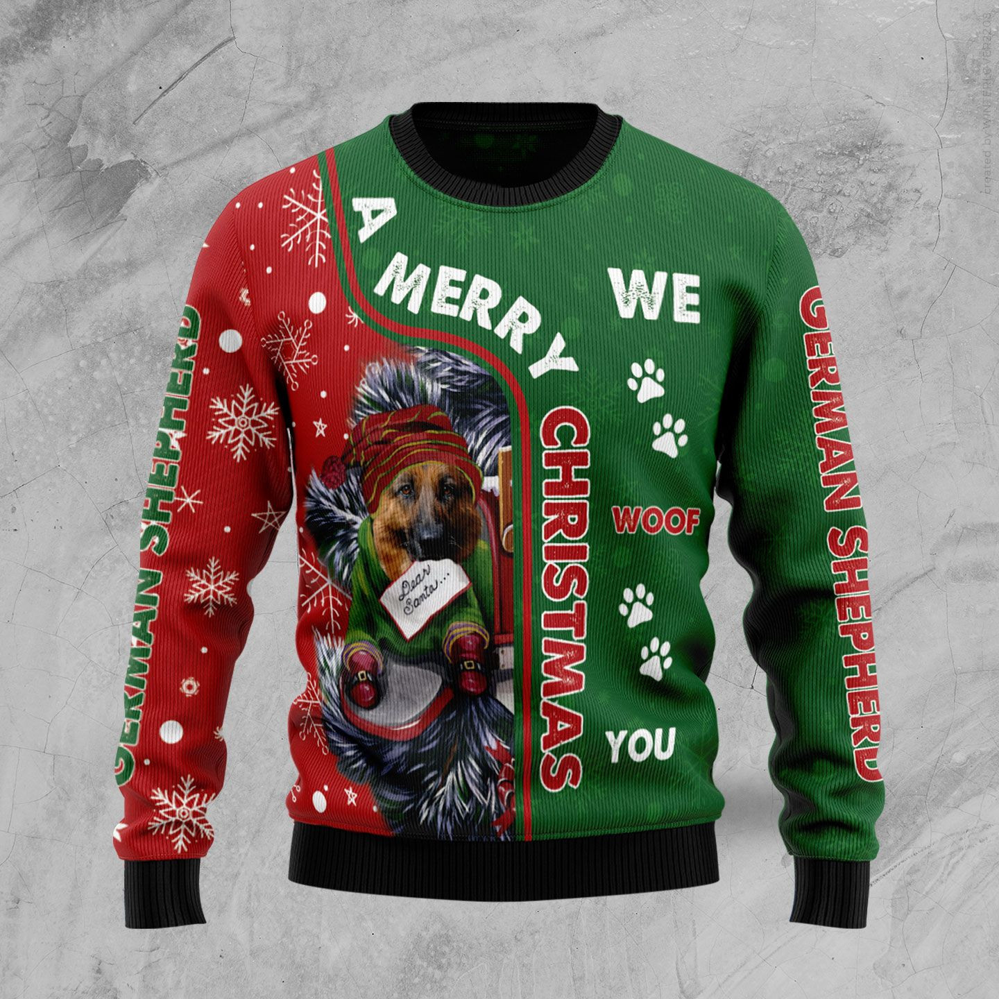 German Shepherd Merry Christmas Ugly Christmas Sweater Ugly Sweater For Men Women, Holiday Sweater