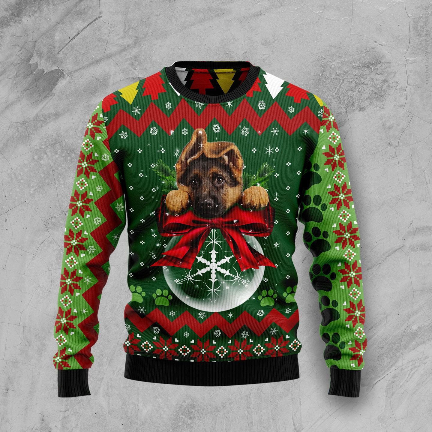 German Shepherd Ornament Ugly Christmas Sweater Ugly Sweater For Men Women