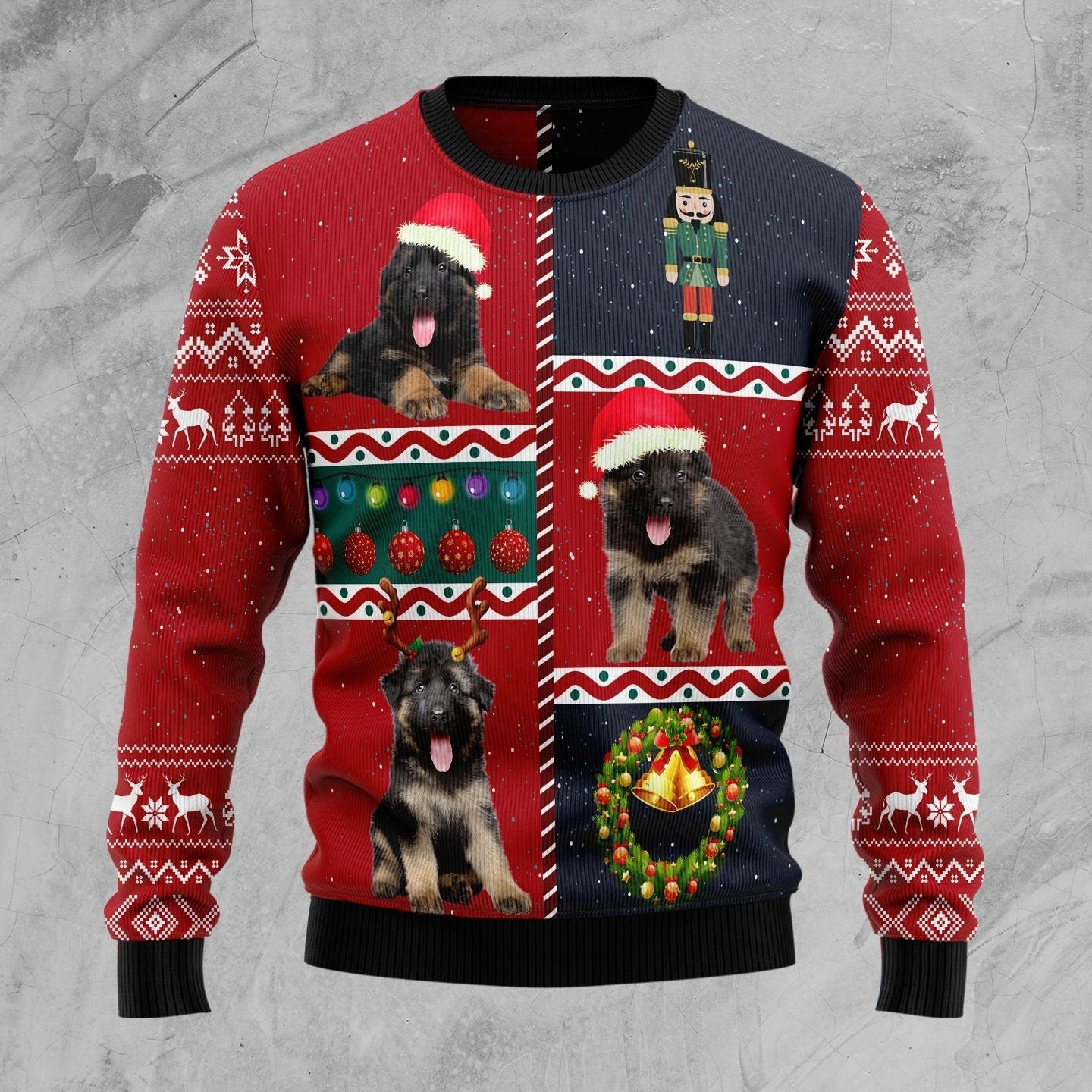 German Shepherd Vintage Ugly Christmas Sweater Ugly Sweater For Men Women