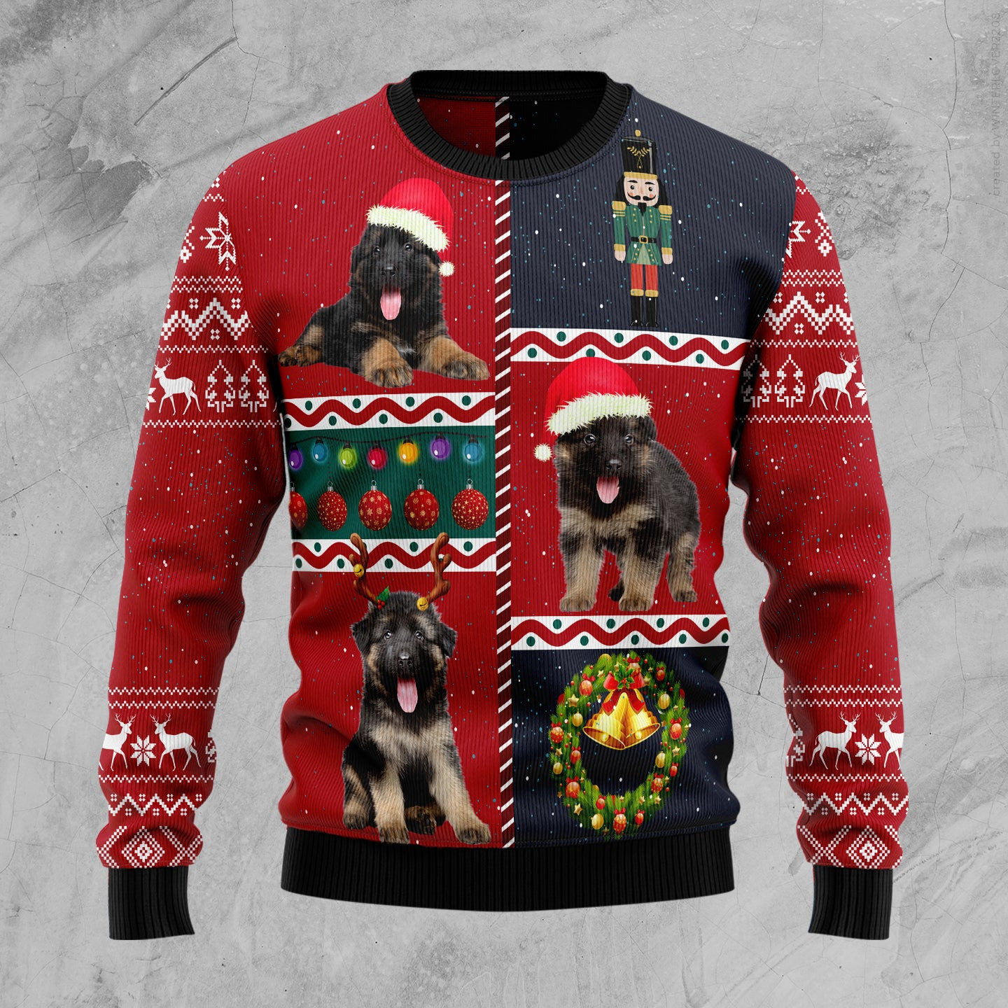 German Shepherd Vintage Ugly Christmas Sweater, Ugly Sweater For Men Women, Holiday Sweater