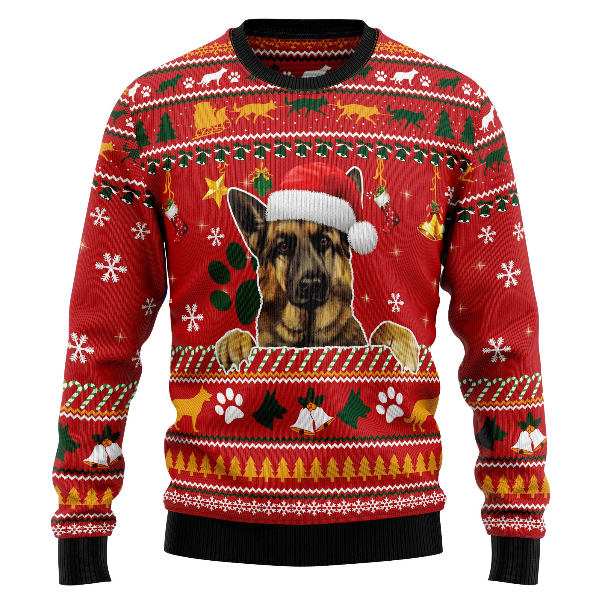 German Shepherd Waiting For Christmas Ugly Christmas Sweater
