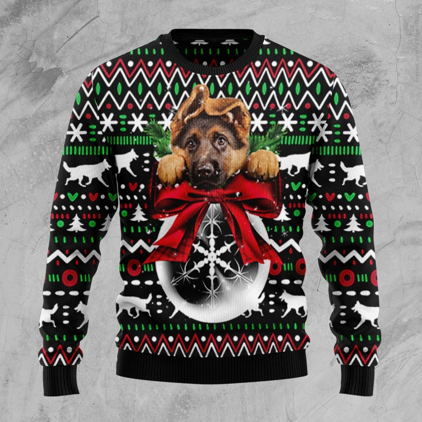German Shepherd Xmas Ball Ugly Christmas Sweater