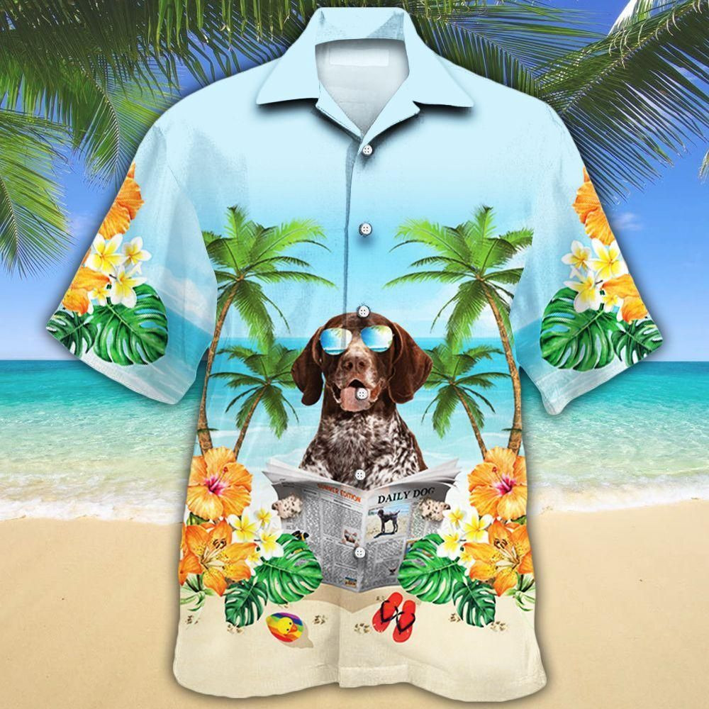 German Shorthaired Pointer Dog Lovers Beach Aloha Hawaiian Shirt Colorful Short Sleeve Summer Beach Casual Shirt For Men And Women