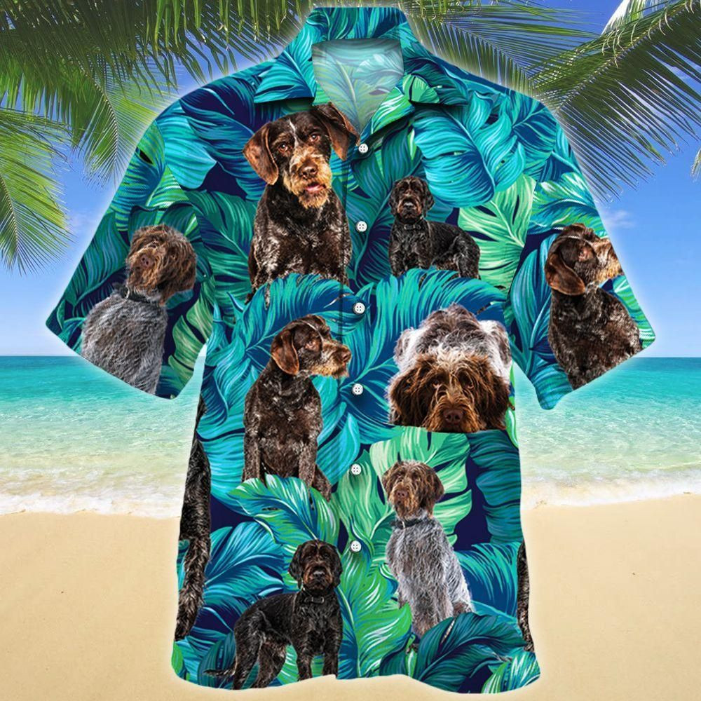 German Wirehaired Pointer Dog Lovers Aloha Hawaiian Shirt Colorful Short Sleeve Summer Beach Casual Shirt For Men And Women