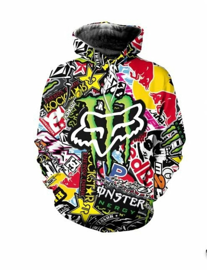 Gift For Racing Lover A Perfect Mix Monster Energy Rock Star Fox Racing Hoodie
