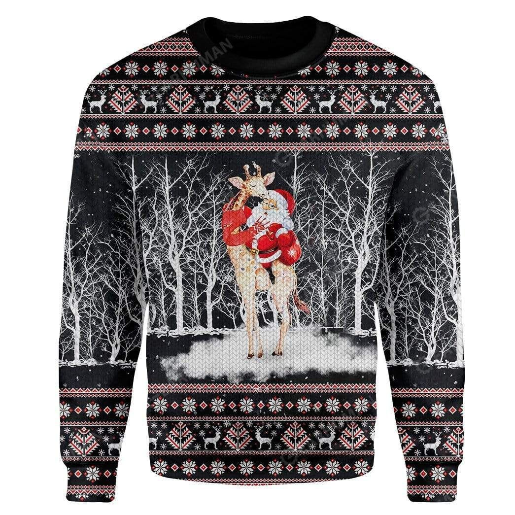 Giraffe And Santa Ugly Christmas Sweater