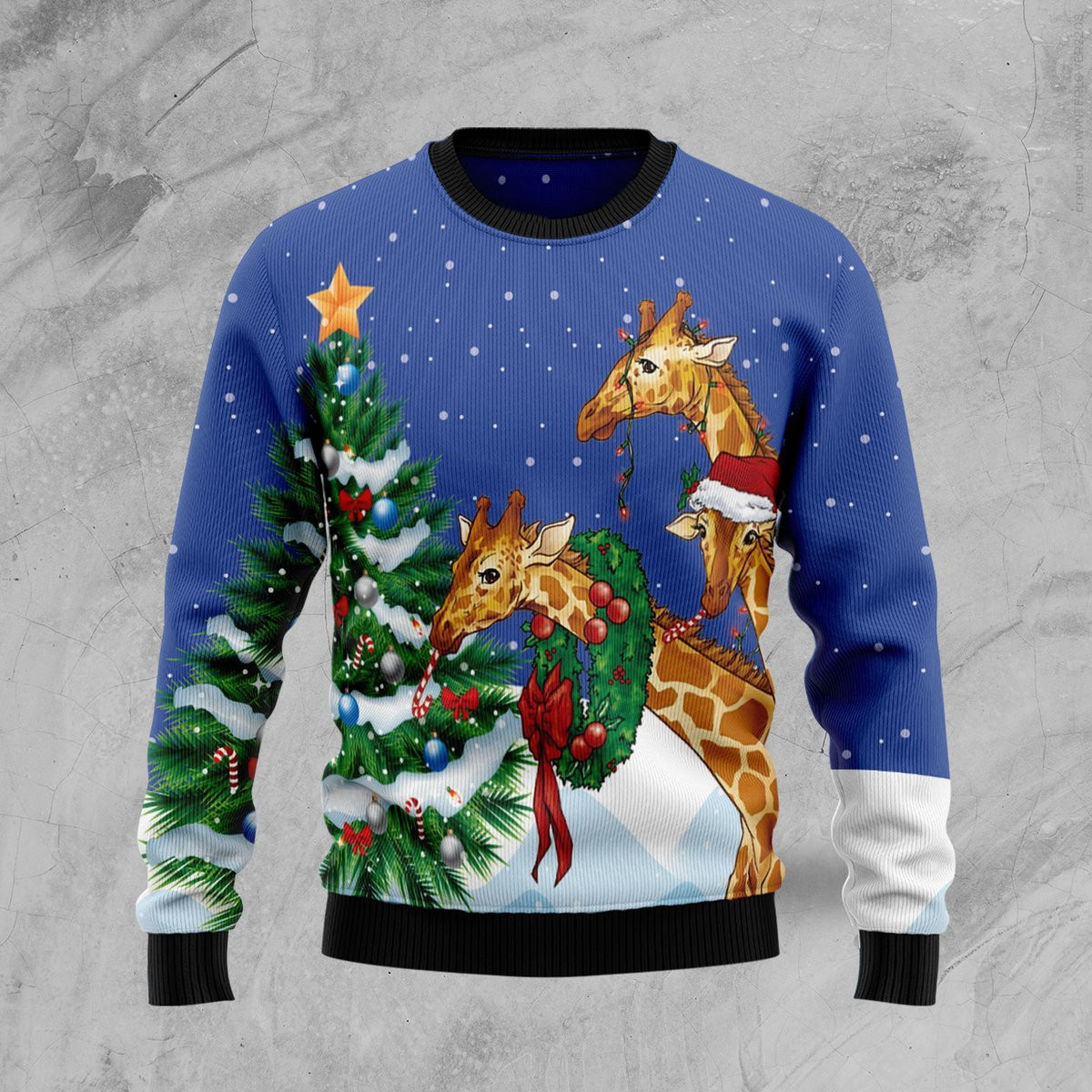 Giraffe Family Xmas Ugly Christmas Sweater Ugly Sweater For Men Women