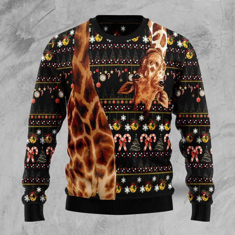 Giraffe Funny Ugly Christmas Sweater Ugly Sweater For Men Women