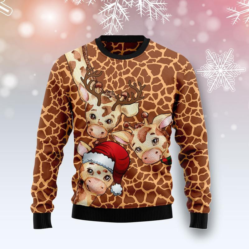 Giraffe Funny Ugly Christmas Sweater Ugly Sweater For Men Women