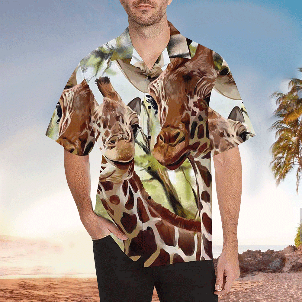 Giraffe Hawaiian Shirt For Men Giraffe Lover Gifts Shirt for Men and Women