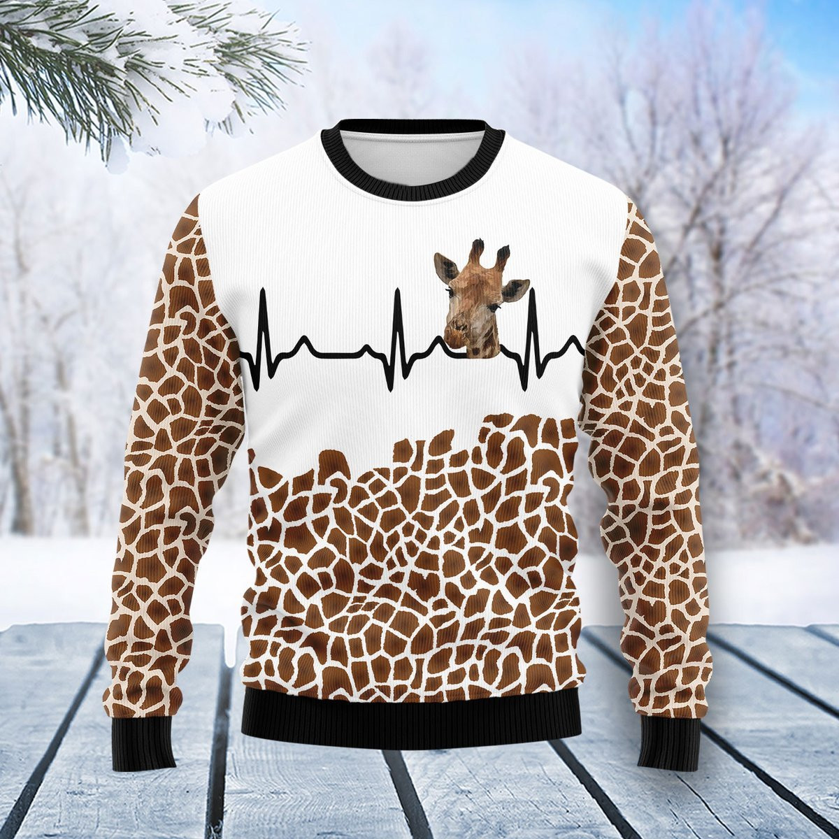 Giraffe Heart Ugly Christmas Sweater Ugly Sweater For Men Women