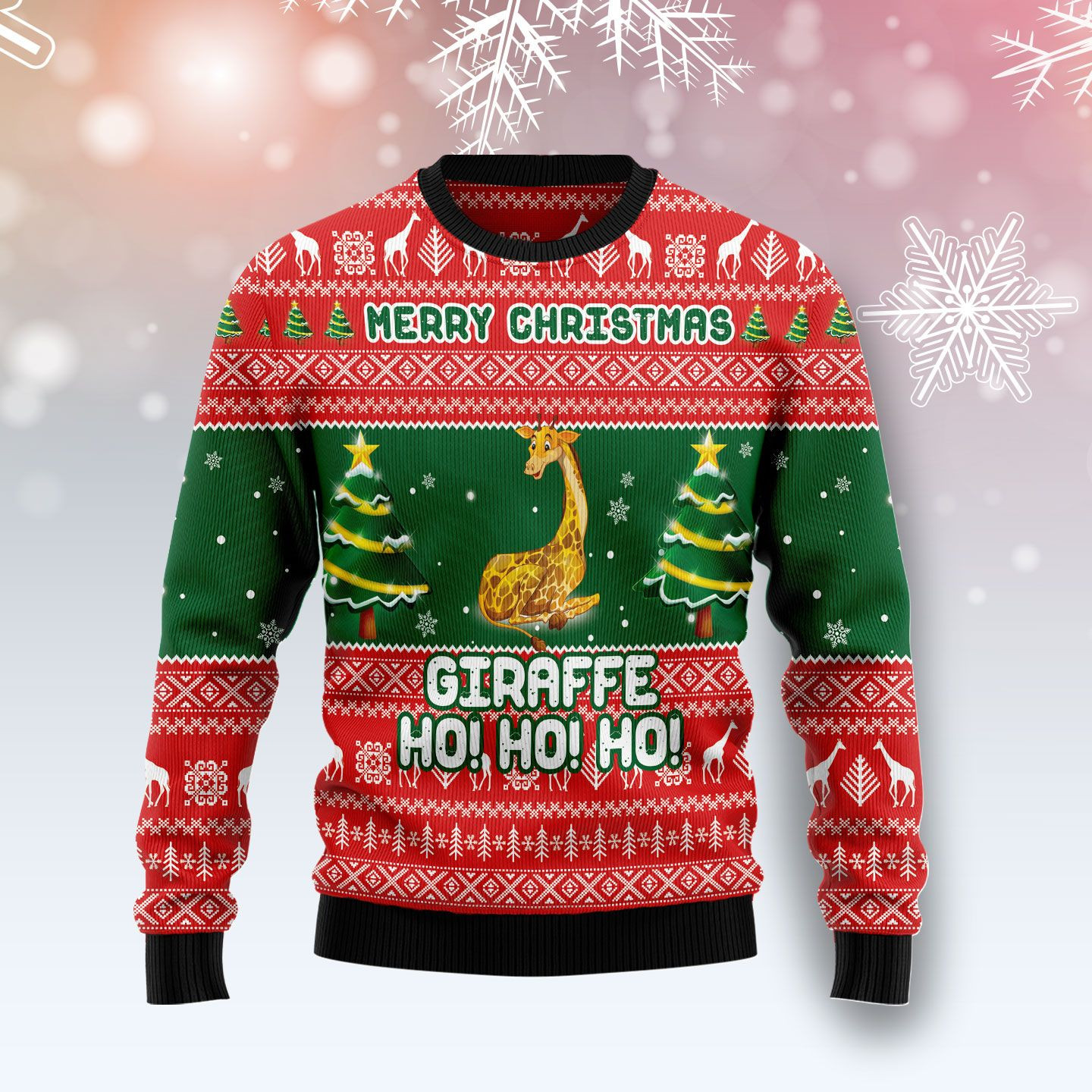 Giraffe Ho Ho Ho Ugly Christmas Sweater