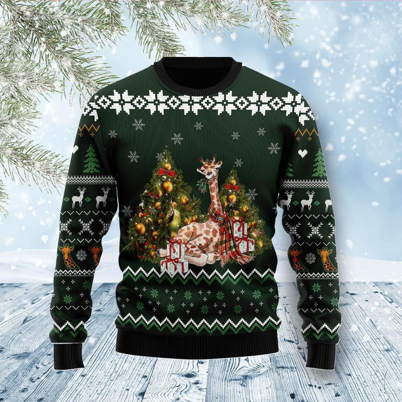 Giraffe Holiday Ugly Christmas Sweater Ugly Sweater For Men Women