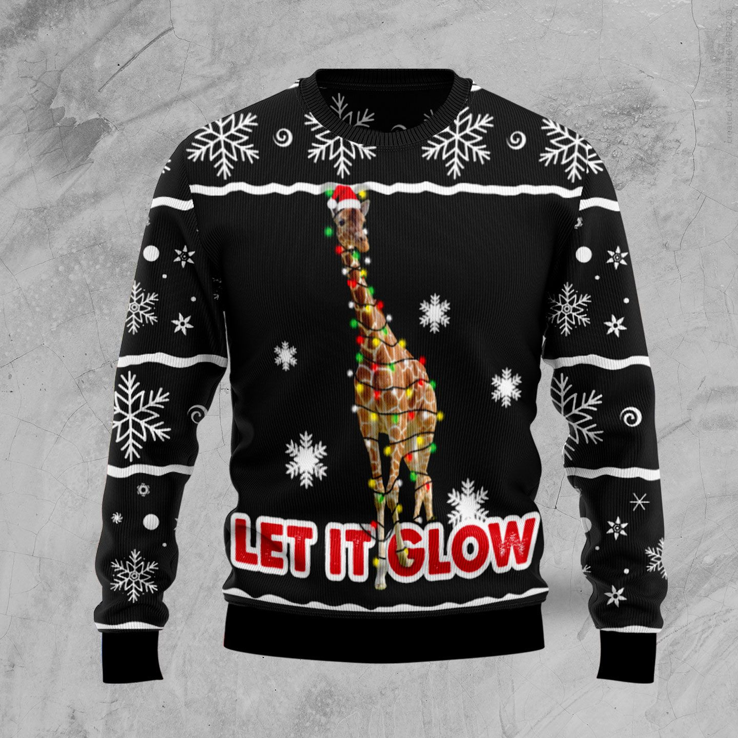 Giraffe Let It Glow Ugly Christmas Sweater Ugly Sweater For Men Women