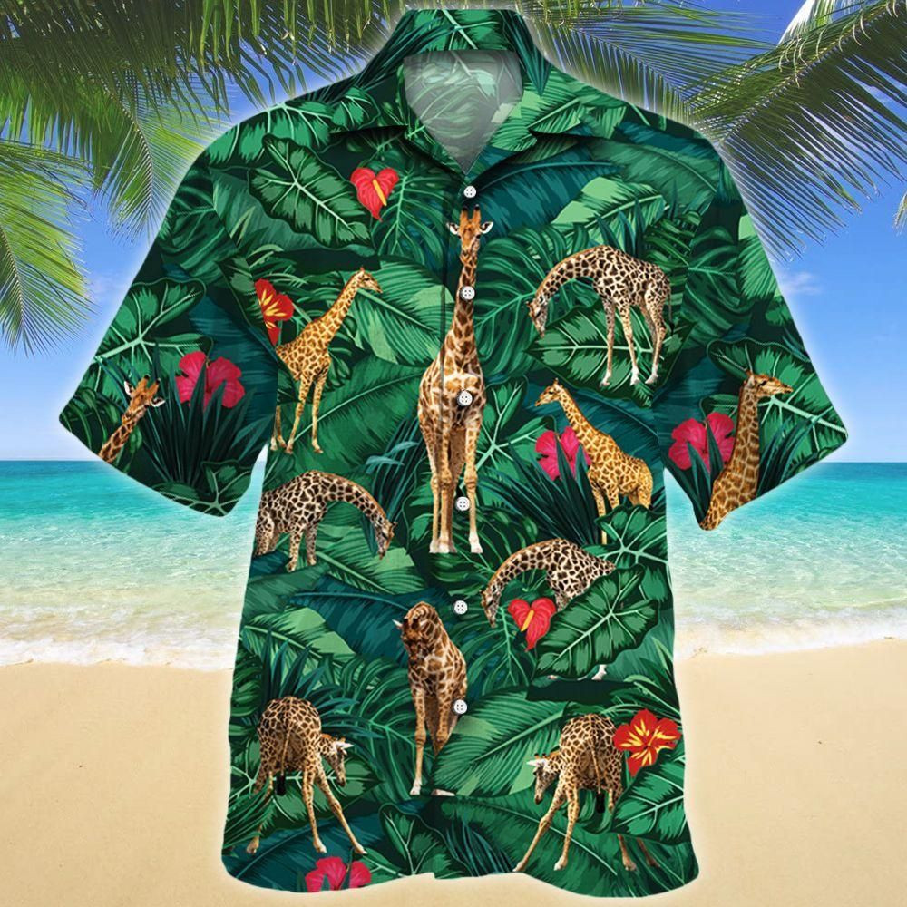 Giraffe Lovers Aloha Hawaiian Shirt Colorful Short Sleeve Summer Beach Casual Shirt For Men And Women