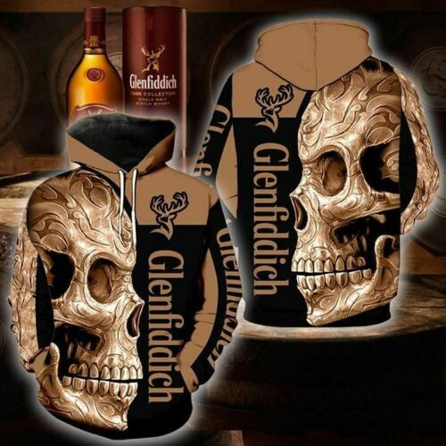 Glenfiddich Whisky Premium Skull Hoodie for Men and Women