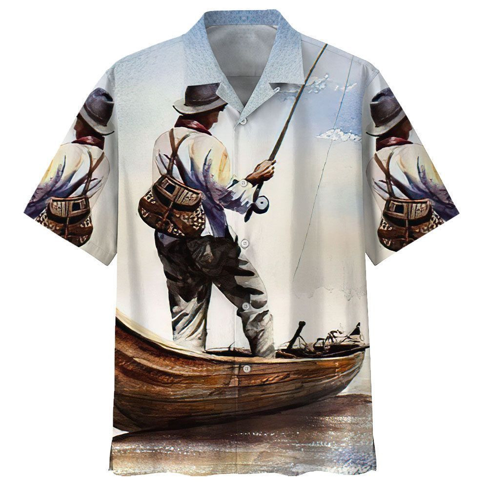 Go Fishing Canoeing Aloha Hawaiian Shirt Colorful Short Sleeve Summer Beach Casual Shirt For Men And Women